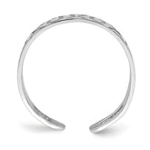 14K White Gold X and O Pattern Toe Ring